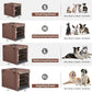 DONORO Dog Crates for Medium Large Size Dogs Indoor Double Door Dog Kennels & Houses for Puppy and Cats, Collapsible Metal Contour Dog Cages (Brown, 36.0" L x 23.0" W x 25.0" H)
