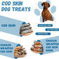 Dog Treats Natural Cod Skin Rolls, Rawhide-Free Chewy Fish Skin Dog Chews, One-Ingredient Healthy Training Treats Rich in Omega3 & Protein, 10.6 oz