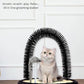 Happi N Pets Cat Self Groomer, Arch Grooming Brush wtih Heavy Duty Woven Sisal Pad, Rubbing Post & Catnip Toy, Cat Face Scratchers Body Massager, Cat Scratchers for Indoor Cats, Black