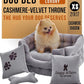 Luxury Dog Bed Chesterfield – Handcrafted Velvet Throne for Dogs | Joint Support, Calming & Temp-Regulating Comfort | Durable 5+ Years, Anti-Claw, Washable 100+ Times – XS, Gray