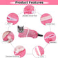 JULMELON Cat Washing Bag 10 PCS Set, Adjustable Cat Shower Net Bag and Pet Grooming Brush with Nail Clipper Nail File Hair Combs Tick Tool Nail Caps for Bathing Nail Trimming Examination(Pink+Grey)