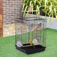 Yaheetech Open Play Top Travel Bird Cage for Conure Sun Parakeet Green Cheek Conure Lovebird Budgie Finch Canary, Small-Size Travel Portable
