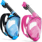 W WSTOO Full Face Snorkel Mask Adults,Suitable for Beginners Dry Top Snorkeling Gear,Can Your Mouth or Nose to Breathe,180 Degrees Panoramic View,Anti-Fog Anti-Leak,Summer Travel and Vacationing Gifts
