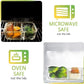 [5-Pack,36 Oz]Glass Meal Prep Containers 2 Compartments Portion Control with Upgraded Snap Locking Lids Glass Food Storage Containers, Microwave, Oven, Freezer and Dishwasher (4.5 Cups, White)