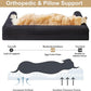 BFPETHOME Washable Dog Beds for Large Dogs, Orthopedic Dog Bed Large, Big Couch with Removable Washable Cover, Waterproof Lining and Nonskid Bottom, Egg-Crate Foam Pet Sofa Bed for Sleeping