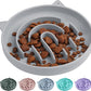 Coomazy Silicone Slow Feeder Dog Cat Bowls, Interactive Puzzle Toy for Pets Food Training, Keeps Dogs Cats Busy, Prevents Puppy Kitty Overeating (Smoke Gray, 1.4Cup)