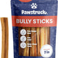 Pawstruck All-Natural 7" Bully Sticks for Dogs - Long Lasting, Rawhide-Free, Low Odor & Grain-Free Dental Chew Treat - Healthy Single Ingredient, 100% Real Beef - 1 lb Bag