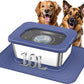 Decflow 10L Stainless Steel Dog Water Bowl, No Spill Anti-Splash Dog Bowls with XXL Silicone Mat, Spill-Proof Slow Feeder for Messy Drinkers, Heavy Duty Pet Bowls for Indoor/Outdoor Use Blue