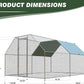 4ever2buy Chicken Runs for Yard with Cover, Large Metal Chicken Run Walk in Metal, Outside Dog Kennel with Roof, Flat Roofed Outdoor Kennel for Cats(9.2’Lx12.47’Wx6.4’H)