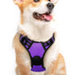 Eagloo Dog Harness Medium Sized Dog, No Pull Service Vest with Reflective Strips and Control Handle, Adjustable and Comfortable for Easy Walking, No Choke Pet Harness with 2 Metal Rings, Purple, M