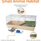 Amazon Basics Top Access Small Animal, Rabbit & Guinea Pig Cage, Ferret Cage Habitat With Accessories, Jumbo, Multicolor, 48.6"L x 26.6"W x 20.6"H