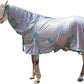 Horse Fly Sheet with Detachable Neck Cover & Belly Wrap, Adjustable Fly Sheet for Horses, Ventilated Airflow Mesh Equine Cooling Summer Flysheet Grey 66