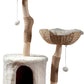 The Bungalow Cat Tree - Luxury Cat Condo, Large Modern Indoor Tower with 2 Faux Fur Beds, Scratching Posts, Toys, and Den for Cats, 23.5-Inch Width x 18-Inch Depth x 43-Inch Height
