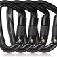 BEIFENG 25KN Auto Locking Carabiner - UIAA Certified Heavy Duty Climbing Carabiners for Rock Climbing, Camping, Rappelling, Hunting, Rescue Equipment - Professional Carabiner Clips (Black)