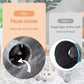 LUCKITTY Geometric Straight Cat Tunnel with Plush Inside,Cats Toys Collapsible Tunnel Tube with Balls, for Rabbits, Kittens, Ferrets,Puppy, Diameter 9.8 Inch