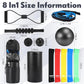 Skylety 8 In1 Foam Roller Set for Deep Muscle Massage, High Density Back Roller Muscle Massager Stick Massage Ball for Whole Body Physical Therapy Exercise Pilates Yoga Back Pain Recovery