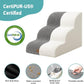 Dog Stairs for Small Dogs 15.7" H, Curved Dog Step for Puppy, Older Cat, Medium Pet Ramp for Sofa, Couch or Chair, Ladder with High Density Foam, 15.7x22.4x15.7 inch, 3 Step, Light Grey