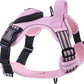 BUMBIN Dog Harness for Large Dogs, No Pull Adjustable No Choke Pet Vest with Dog Leash Fit Smart Reflective Pet Walking Harness for Training Easy Control Soft Handle Pink S