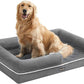 Feandrea Dog Bed, Orthopedic Large Waterproof Bed, Removable Washable Cover Dog Sofa with Non-Slip Bottom, Raised Edges, 42 x 32 x 8 Inches, Light Gray UPGW077G02V1