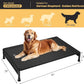 Veehoo Cooling Outdoor Dog Bed, Heavy Duty Elevated Pet Bed with Washable & Breathable Teslin Mesh, Non-Slip Silicon Feet, Dog Cot Bed with Support Hem, 47" x 29", Black, CWC2433