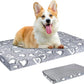 VANKEAN Reversible Dog Crate Mat, Stylish Bed with Waterproof Linings and Removable, Washable Cover, Firm Support Pad for Small to XX-Large Dogs, Grey