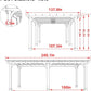 MUPATER 12x20 FT Retratable Wooden Pergola Gazebo for Patio Stakes, Quality Supported Structure, Snow and Wind Supported, Outdoor Pergola Garden Shelter Cedar Framed for Backyard,Deck,Garden