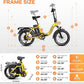 Foldable Electric Bike for Adults, Peak 1000W Brushless Motor 30MPH 70Miles City Commuter Ebike, 48V 20AH Lithium Battery, 20" Fat Tire 7-Speed E-Bicycle with Front Suspension Colourful LCD Display