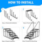 RV Stairs 6 Step Ladder, RV Steps Anti-Slip, Hot Tub Steps with Handrail, 660 lbs RV Ladder for 5th Wheel RV, Mobile Home Stairs(2handrails)