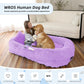 Human Dog Bed, 71''x45''x12'' Size Fits You and Pets, Washable Faux Fur Pet Bed for People Doze Off, Napping Orthopedic Dog Bed, Present Plump Pillow, Blanket, Strap - Purple