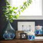 FUTUREPLUSX 0.97 pounds, Flat Glass Marbles, Blue Mixed Gemstone Vase Fillers Beads Decorative Glass Pebbles Floral Fish Tank Rocks for Vases Table Scatter Aquarium Decor