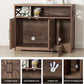 Cat Litter Box Enclosure, Hidden Litter Box Furniture with Scratch Pad, Farmhouse Indoor Cat House Washroom End Table, Retro Brown
