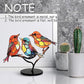 3Birds on a Branch, Metal Desktop Decorations, Home Bird Decorations for Office, Window, Aviary, Garden, Gifts for Bird Lovers, Boxed Set.