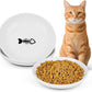 Ceramic Cat Food Bowls - 2 Pack Shallow Plates for Wet Food, Whisker-Friendly Feeding Dish with Non-Slip Silicone Base, Microwave & Dishwasher Safe for Indoor Cats & Kittens