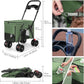 Pet Stroller Cat Dog Stroller Travel Folding Pet Carriers（Green）