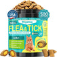 4-IN-1 Flea and Tick Prevention for Cats, 500 Crunchy & Creamy Chews, Cat Flea Treatment, Natural Oral Flea Treatment for Cats, Daily Support for Flea, Immune, Skin & Coat, Gut, Chicken Flavor