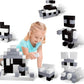 PicassoTiles 101pc Magnetic Puzzle Cube Set Black and White 1 Inch Construction Blocks STEM Educational Toy for Kids Age 3 Plus Sensory Learning Kit with Idea Book for Building and Creativity PMC101
