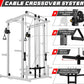 RitFit Multi-Function Squat Rack Power Cage PPC03 with Cable Crossover System, 1000LBS Capacity Power Rack and Packages with Optional Weight Bench, Barbell Weight Set, for Garage Workout & Home Gym