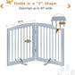 Freestanding Pet Gate for Dogs, Foldable Wooden Dog Gate for House, Indoor Pet Barrier for Stairs, Doorways, Support Feet Included, 24" Height 2 Panels, Grey