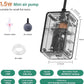 hygger See-Through Air Pump for Aquarium: Adjustable Oxygen Pump，Silent Powerful Aerator Pump 1.5W 1 Air Outlets Ultra Silent for Small Fish Tank,Hydroponic Systerm, Household Commercial Use