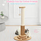 Made4Pets Cat Scratching Post Premium Sisal Cat Scratcher Kitten Toys for Indoor Kittens 28.3" Tall Cat Tower Scratch Post Cat Tree Wooden Interactive Ball Track Cat Toy with Hanging Ball, Beige