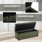 48" Green Ottoman with Storage, Corduroy Storage Ottoman Bench for Bedroom, End of Bed Bench with Safety Hinge for Living Room, Entryway