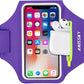 Running Armband with Earphone Bag Cell Phone Armband for iPhone 16 15 Pro 14 Plus 13 11 XR XS, Galaxy S24/S10 Water Resistant Sports Phone Holder Case & Zipper Slot Car Key Holder for 6.7 inch Phone