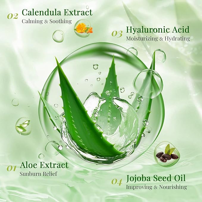 30 Pack Aloe Vera Hydrating Face Masks Skincare, Moisturizing & Soothing Sheet Face Mask for Skin Care, Bulk Aloe Face Masks for After Sun Care and Sunburn Relief