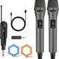 Aveek 2.4GHz Wireless Microphone System, 2 Rechargeable Mics and Receiver, Plug & Play for Karaoke Machine, Party Speakers, Home Entertainment, Wedding & Events - Crystal Clear Sound, 100ft Range