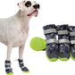 Spark Paws Dog Shoes, Waterproof Dog Boots for Medium to Large Dogs, Non Slip, Breathable Dog Booties and Paw Protectors - 4PCS Doggie Hiking Boots with Reflective Straps, Gray Camo, Size 5