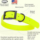 Dogline Biothane Waterproof Dog Collar Strong Coated Nylon Webbing with Black Hardware Odor- Proof for Easy Care Easy to Clean High Performance Fits Small Medium or Large Dogs, Safety Yellow