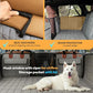 APetsPlanet Dog Car Seat Cover for Back Seat Hard Bottom - Waterproof Backseat Extender for Dogs - Pet Hammock Bed for Car, Truck, SUV with Mesh Window & Storage - Gray Leather, with Door Covers