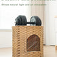 Cat House for Indoor Cat, Large Double Cat Houses Cat Bed Cave, Handwoven Rattan Pet Beds with One Soft Pad, 17 x 17 x 17 Inches Foldable Kitten Hideaway in Living Room Natural