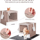 Cat Litter Box with X-Large Litter Mat and Scoop, Large Foldable Litter Box with Lid, Enclosed Kitty Box,Front Top Entry Exit, Odor Control Easy to Clean (Upgrade Coffee)