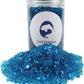 Lustering Decorative Round Flat Glass Beads,Glass Marbles,Glass Pebbles,Vase Filler Beads for Fire Pit Crafts Aquarium Garden Decoration,3-6mm,1-Pound Jar (Marine Blue)